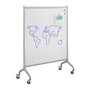Safco; Rumba&trade; Double-Sided Whiteboard/Collaboration Screen, 54 inch;H x 42 inch;W x 16 inch;D, Gray Frame