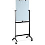Lorell Revolving Glass Board Easel - 39.4 inch; (3.3 ft) Width x 27.6 inch; (2.3 ft) Height - Glass Surface - Black Frame - Rectangle - Assembly Required - 1 Each
