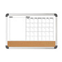 FORAY&trade; 3-In-1 Monthly Planner/Cork/Magnetic Dry-Erase Board, 18 inch; x 24 inch;, Aluminum Frame