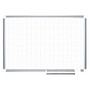 MasterVision; Platinum Plus Magnetic Dry-Erase Planning Board, 2 inch; x 2 inch; Grid, Porcelain, 36 inch; x 48 inch;, White, Aluminum Frame