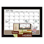 Quartet; Magnetic Dry-Erase/Cork Board 1-Month Calendar, 17 inch; x 23 inch;, Brown/White, Champagne/Espresso Wood Frame