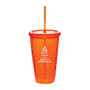 Keep Calm And Make A Difference Twist-Top Tumbler With Straw, 16 Oz, Orange