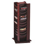 Bretford; Rotating Wood Literature Display Rack, 48 Pockets, 49 1/2 inch;H x 16 3/4 inch;W x 16 3/4 inch;D, 58 Lb., Mahogany