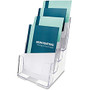 Deflect-o Booklet Holder - 4 Compartment(s) - 4 Tier(s) - 10 inch; Height x 6.8 inch; Width x 6.3 inch; Depth - Desktop, Wall Mountable, Stand Mountable - Clear - Plastic - 1Each