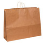 Office Wagon; Brand Kraft Heavy-Duty Paper Shopping Bags, 18 3/4 inch;H x 24 inch;W x 7 1/4 inch;D, Pack Of 125