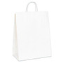 Office Wagon; Brand White Paper Shopping Bags, 17 inch;L x 13 inch;W x 7 inch;D, Pack Of 250