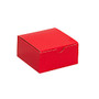 Partners Brand Holiday Red Gift Boxes 4 inch; x 4 inch; x 2 inch;, Case of 100
