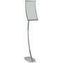 Azar Displays Curved Steel-Frame Floor Stand Sign Holder, 17 inch; x 11 inch;, Silver