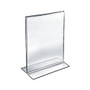 Azar Displays Double-Foot Acrylic Sign Holders, 12 inch; x 9 inch;, Clear, Pack Of 10