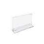 Azar Displays Double-Foot Acrylic Sign Holders, 4 inch; x 6 inch;, Clear, Pack Of 10