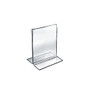 Azar Displays Double-Foot Acrylic Sign Holders, 7 inch; x 5 1/2 inch;, Clear, Pack Of 10