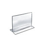 Azar Displays Double-Foot Acrylic Sign Holders, 8 inch; x 10 inch;, Clear, Pack Of 10