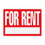 Cosco  inch;For Rent inch; Sign Kit, 16 inch; x 22 1/2 inch;, Red/White