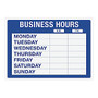 Cosco Static Cling  inch;Business Hours inch; Sign Kit