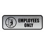 COSCO; Brushed Metal  inch;Employees Only inch; Sign, 3 inch; x 9 inch;, Silver