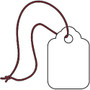 Office Wagon; Brand Merchandise Tags, Magenta String, 100% Recycled, 3/8 inch; x 13/16 inch;, White, Case Of 1,000