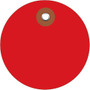Office Wagon; Brand Plastic Circle Tags, 2 inch;, Red, Pack Of 100