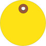 Office Wagon; Brand Plastic Circle Tags, 3 inch;, Yellow, Pack Of 100