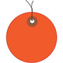 Office Wagon; Brand Prewired Plastic Circle Tags, 2 inch;, Orange, Pack Of 100