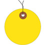 Office Wagon; Brand Prewired Plastic Circle Tags, 2 inch;, Yellow, Pack Of 100