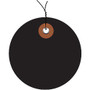 Office Wagon; Brand Prewired Plastic Circle Tags, 3 inch;, Black, Pack Of 100