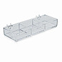 Azar Displays 3-Compartment Tray For Peg/Slat Displays, 1 3/4 inch;H x 12 3/4 inch;W x 4 1/2 inch;D, Clear, Pack Of 2