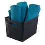 See Jane Work; Decorative Storage, Large Woven Bin, 14 inch; x 10 3/5 inch; x 8 3/4 inch;, Black