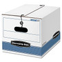 Bankers Box; 65% Recycled Medium-Duty Storage Boxes, 11 inch; x 12 1/4 inch; x 16 inch;, White/Blue, Case Of 12