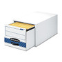 Bankers Box; 65% Recycled Medium-Duty Storage Drawers, 5 1/4 inch; x 10 1/2 inch; x 25 1/4 inch;, White/Blue, Case Of 12
