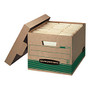 Bankers Box; FastFold&trade; Stor/File&trade; Storage Boxes, 15 inch; x 12 inch; x 10 inch;, Letter/Legal, 100% Recycled, Green, Pack Of 12