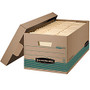 Bankers Box; FastFold&trade; Stor/File&trade; Storage Boxes, 24 inch; x 12 inch; x 10 inch;, Letter, 100% Recycled, Kraft/Green, Pack Of 12
