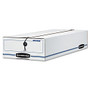 Bankers Box; Liberty; 65% Recycled Corrugated Storage Boxes, 4 1/4 inch; x 9 1/4 inch; x 23 3/4 inch;, White/Blue, Case Of 12