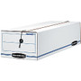 Bankers Box; Liberty; Storage Box With String & Button Closure, Records, 23 1/4 inch; x 9 1/2 inch; x 6 inch;, 60% Recycled, White/Blue