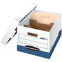 Bankers Box; R-Kive; Dividerbox&trade; Storage Box, Letter/Legal, 15 inch; x 12 inch; x 10 inch;, 60% Recycled, White/Blue