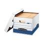 Bankers Box; Stor/File&trade; 60% Recycled Storage Boxes, Lift-Off Lid, 15 inch; x 12 inch; x 10 inch;, Letter/Legal, White, Pack Of 4
