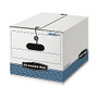 Bankers Box; Stor/File&trade; Boxes With String & Button, Letter/Legal, 11 inch;H x 12 1/4 inch;W x 16 inch;D, White/Blue, Pack Of 12