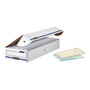 Bankers Box; Stor/File&trade; Check/Deposit Slip Storage Box, Flip-Top Closure, 24 inch; x 9 inch; x 4 inch;, 60% Recycled, White/Blue