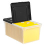 Office Wagon; Brand Stackable File Tote Box, Letter Size, 10 7/10 inch;H x 22 4/5 inch;D x 13 7/10 inch;W, Clear/Black