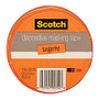 Scotch; Decorative Masking Tape, 1 inch; x 20 Yd., Orange