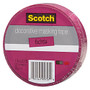 Scotch; Decorative Masking Tape, 1 inch; x 20 Yd., Pink