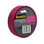 Scotch; Expressions Masking Tape, 3 inch; Core, 1 inch; x 720 inch;, Pink Geometric