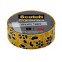 Scotch; Expressions Washi Tape, 1 1/4 inch; Core, 5/8 inch; x 393 inch;, Gold Flowers