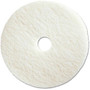 Genuine Joe 17 inch; White Polishing Floor Pad - 17 inch; Diameter - 5/Carton x 17 inch; Diameter x 1 inch; Thickness - Fiber - White