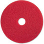 Genuine Joe 19 inch; Red Buffing Floor Pad - 19 inch; Diameter - 5/Carton x 19 inch; Diameter x 1 inch; Thickness - Fiber - Red