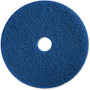 Genuine Joe 20 inch; Medium-duty Blue Scrubbing Floor Pad - 20 inch; Diameter - 5/Carton x 20 inch; Diameter x 1 inch; Thickness - Blue