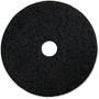 Genuine Joe Black Floor Stripping Pad - 16 inch; Diameter - 5/Carton x 16 inch; Diameter x 1 inch; Thickness - Resin, Fiber - Black