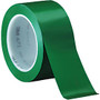 3M&trade; 471 Vinyl Tape, 3 inch; Core, 2 inch; x 36 Yd., Green, Case Of 24