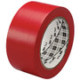 3M&trade; 764 Vinyl Tape, 3 inch; Core, 2 inch; x 36 Yd., Red, Case Of 24