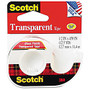 Scotch Transparent Tape in a Handheld Dispenser - 0.50 inch; Width x 37.50 ft Length - 1 inch; Core - Acrylate - Non-yellowing, Photo-safe, Transparent, Glossy - Dispenser Included - Handheld Dispenser - 1 Roll - Clear