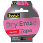 Scotch; Dry Erase Tape, 3 inch; Core, 1.88 inch; x 5 Yd., Pink